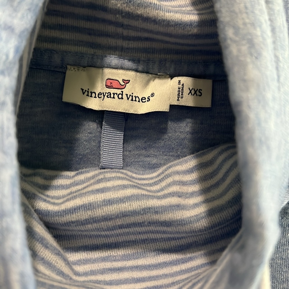 Vineyard Vines size XXS Blue funnel neck pullover - Picture 2 of 6